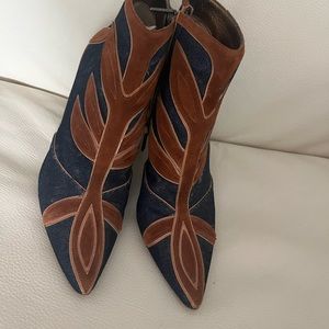 Dolce and Gabbana Vintage Boots Y2K floral denim boots